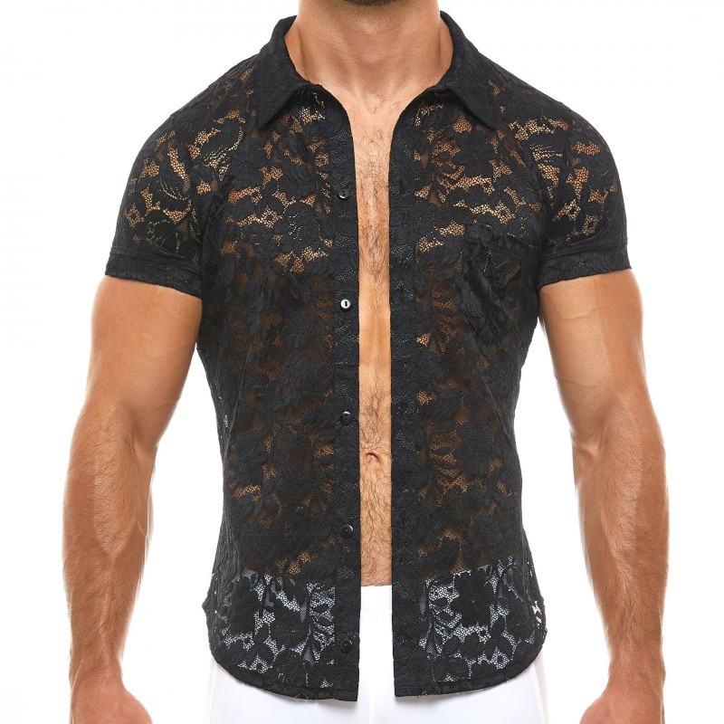Modus Vivendi Floral Lace Shirt - Black