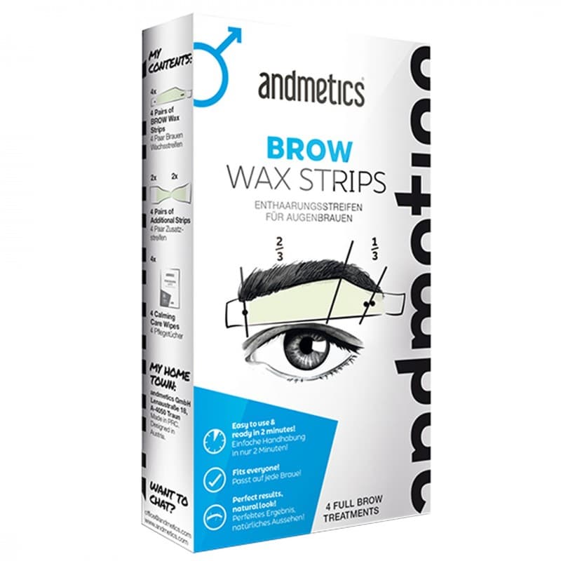 Andmetics Bandes d'Epilation à la Cire pour les Sourcils - 4 Traitements complets