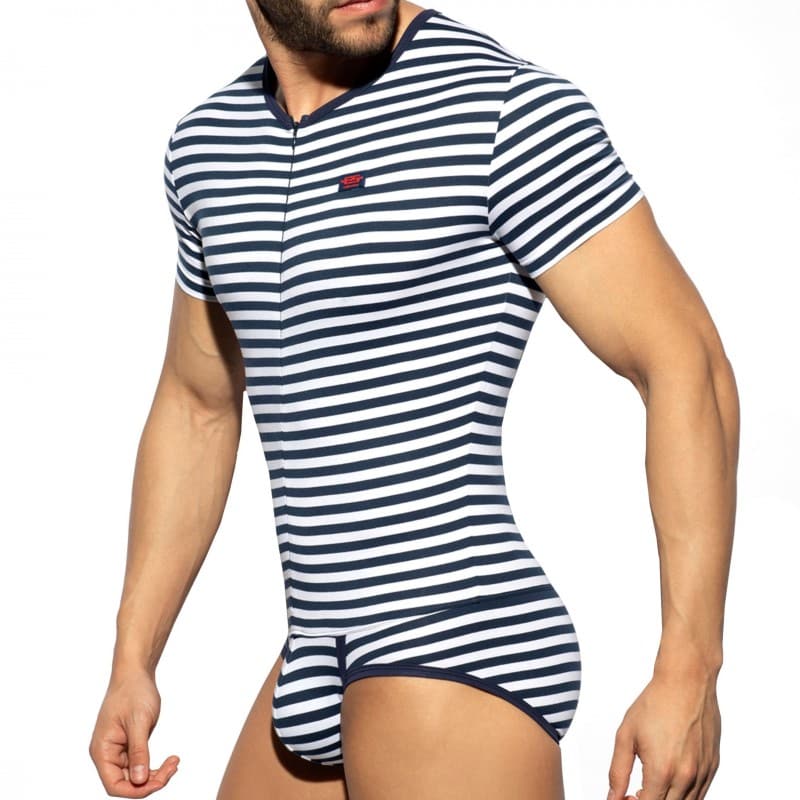 ES Collection Cotton Bodysuit - Navy Stripe