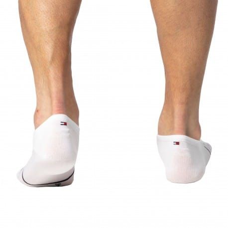 Tommy Hilfiger Lot de 2 Paires de Chaussettes Invisibles Stripe Blanches