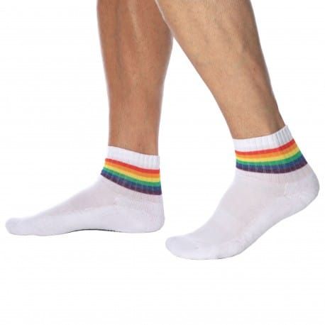 Garçon Français Soquettes Blanches - Arc-en-ciel