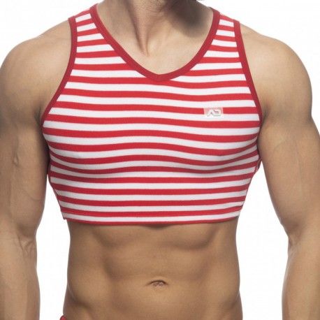 Addicted Débardeur Crop Velvet Sailor Rouge