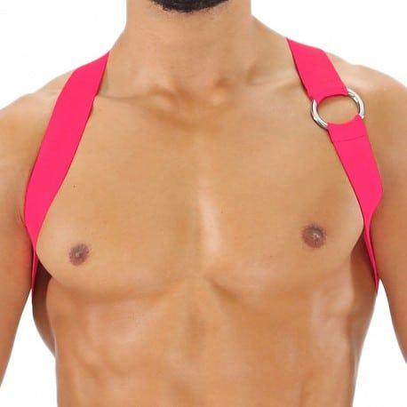 TOF Paris Harnais Elastique Party Boy Rose Fluo