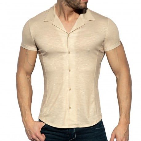 ES Collection Chemisette Slim Fit Microfibre Beige