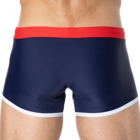Garçon Français Swim Trunks - Navy - Red - White
