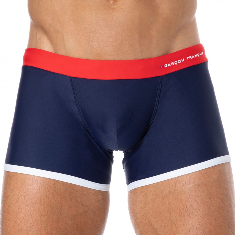 Garçon Français Swim Trunks - Navy - Red - White