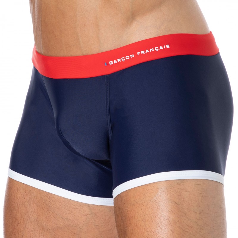 Garçon Français Swim Trunks - Navy - Red - White