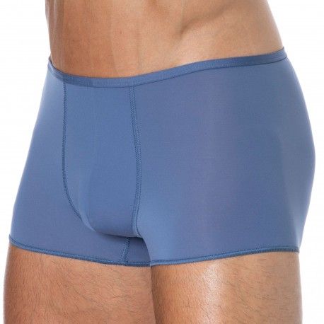 HOM Boxer Court Temptation Plume Microfibre Bleu Jeans