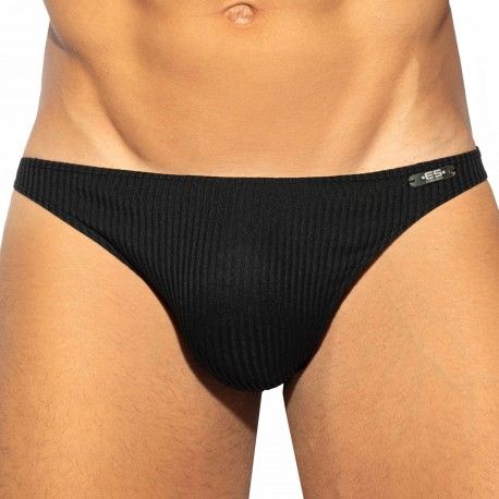 ES Collection Slip Bikini Recycled Rib Noir