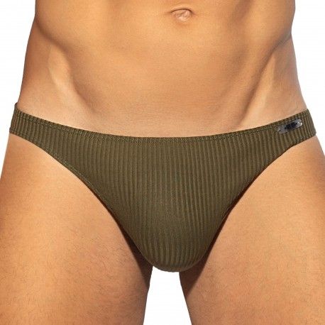ES Collection Slip Bikini Recycled Rib Kaki