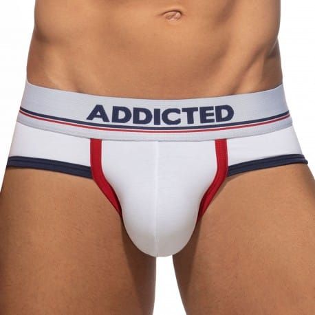 Addicted Lot de 3 Slips Tommy Coton Bleu Marine - Blanc - Rouge