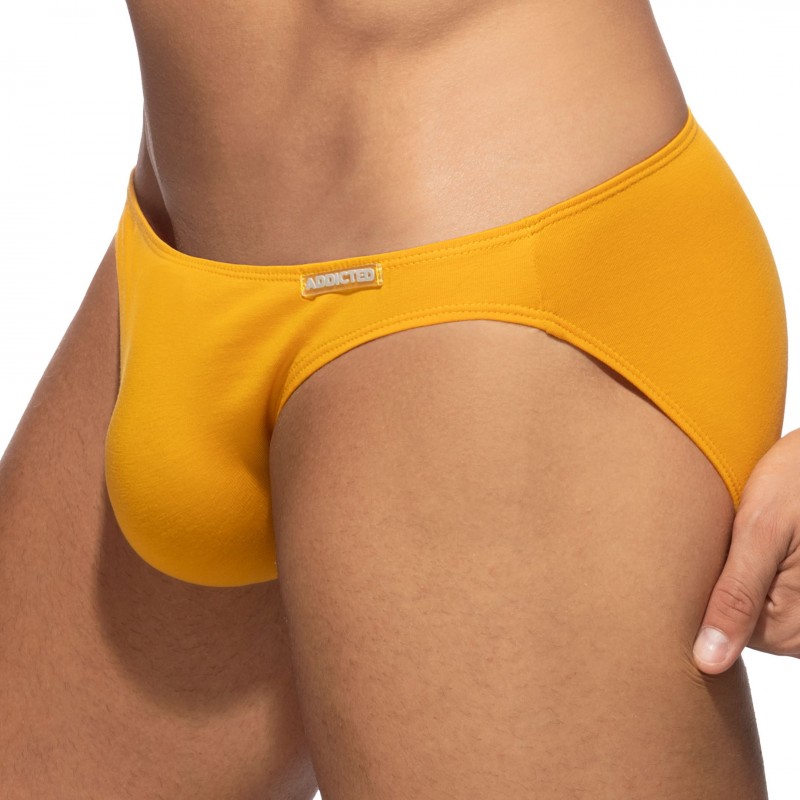 Addicted Slip Bikini Coton Jaune Moutarde