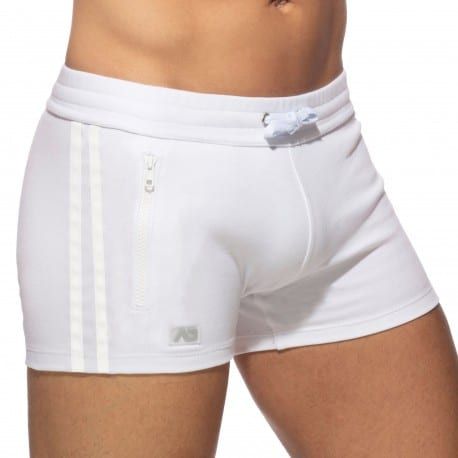 Addicted Short Sport Poche Zippée Blanc