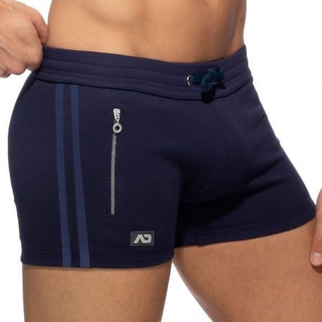 Addicted Short Sport Poche Zippée Bleu Marine