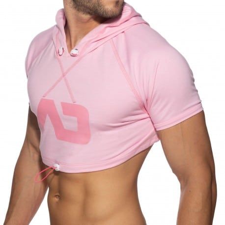 Addicted Sweat Crop à Capuche Rose