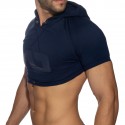 Addicted Sweat Crop à Capuche Bleu Marine