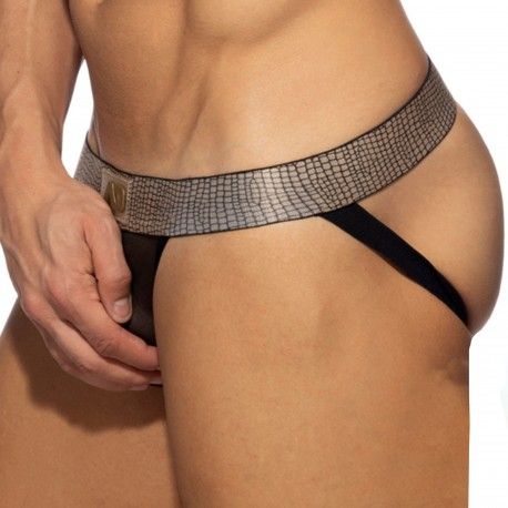 Addicted Jock Strap Net Snake Noir - Or