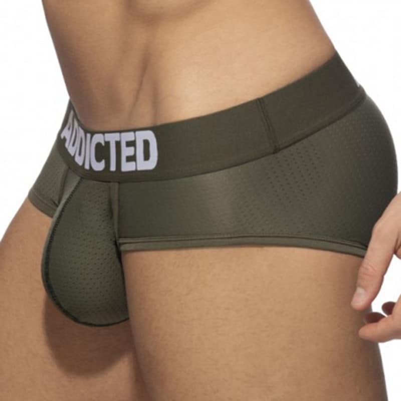 Addicted Push Up Mesh Briefs - Khaki