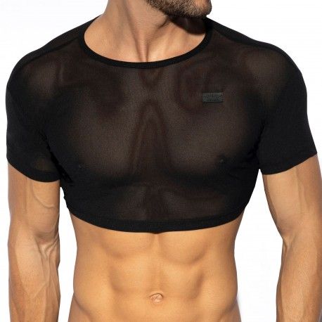 ES Collection Top Crop Net Noir
