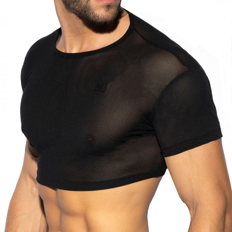 ES Collection Top Crop Net Noir
