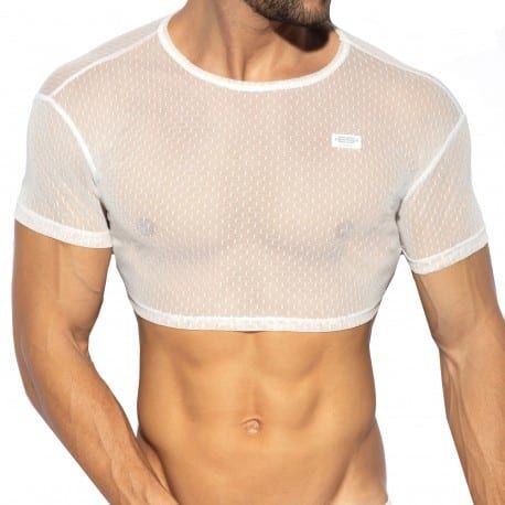 ES Collection Top Crop Plumetti Blanc