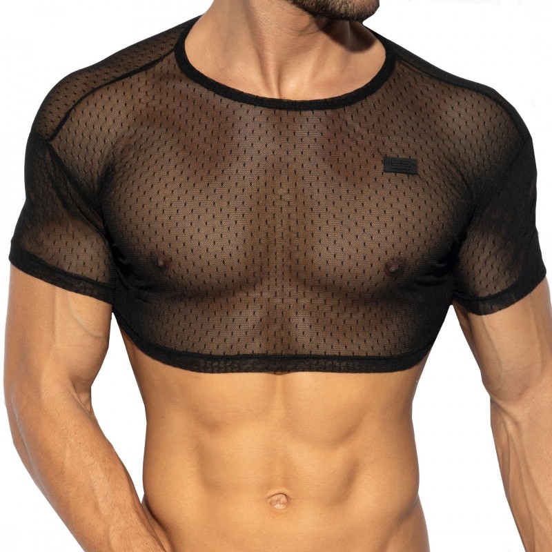 ES Collection Top Crop Plumetti Noir