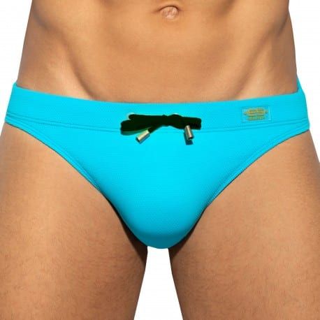 ES Collection Slip de Bain Piqué Bleu Turquoise