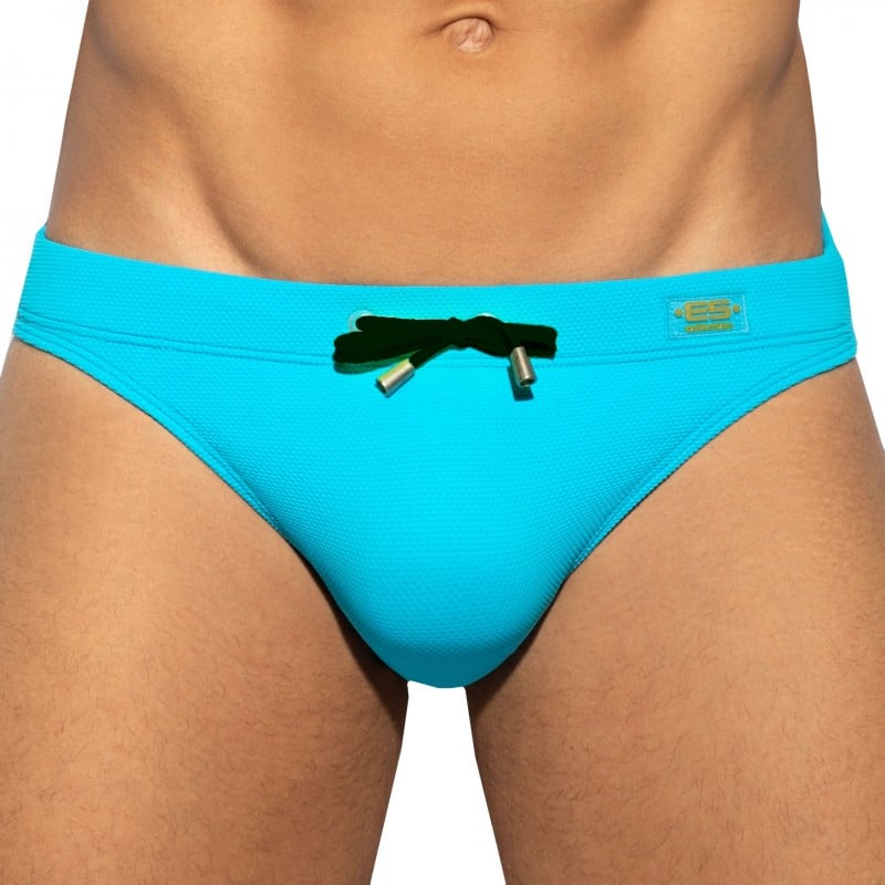 ES Collection Slip de Bain Piqué Bleu Turquoise