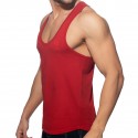 Addicted U-Neck Cotton Tank Top - Red