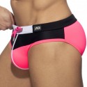Addicted Spike Swim Briefs - Black - Neon Pink