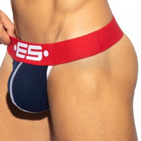 ES Collection Sportive Microfiber Thong - Navy