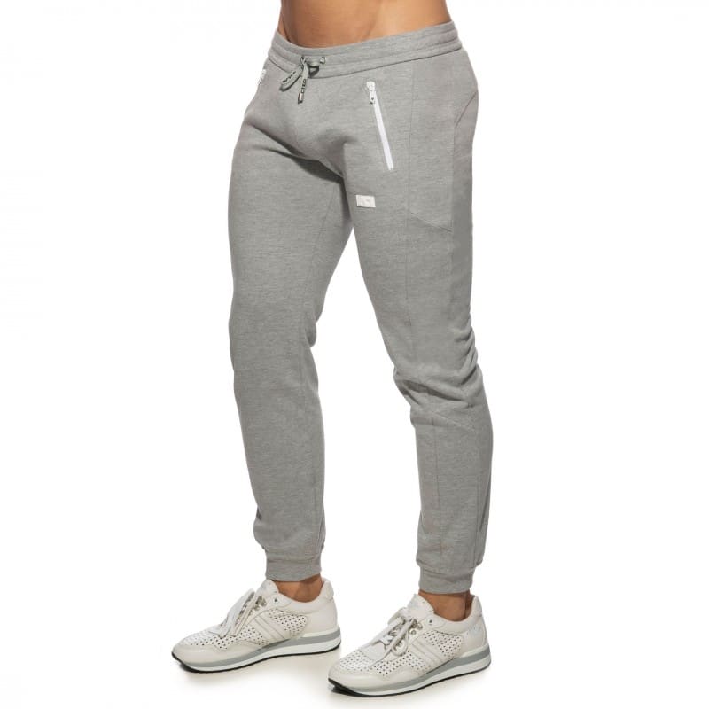 Pantalon Jogging Double Zip Gris Chiné