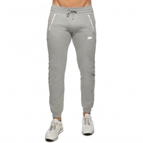 Double Zip Jogging Pants - Heather Grey