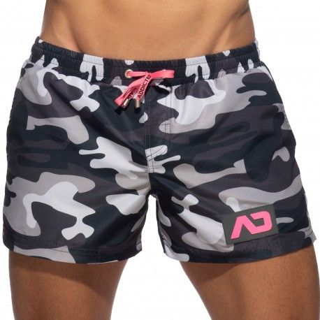 Short de Bain Camouflage Gris