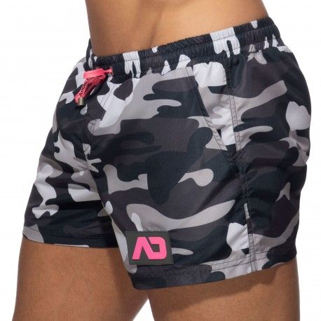 Short de Bain Camouflage Gris