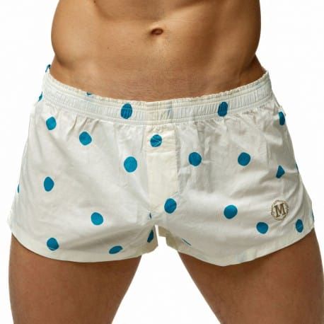 Polkadots Cotton Boxer Shorts - Ivory