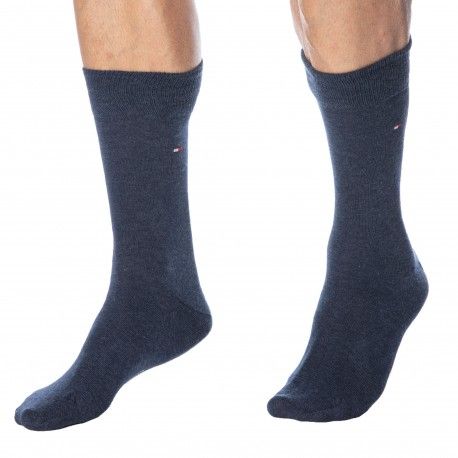 Tommy Hilfiger 2-Pack Classic Cotton Dress Socks - Blue Jeans