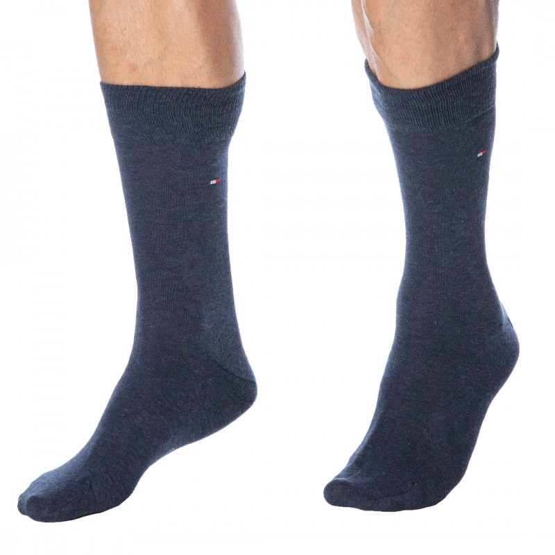 Tommy Hilfiger 2-Pack Classic Cotton Dress Socks - Blue Jeans