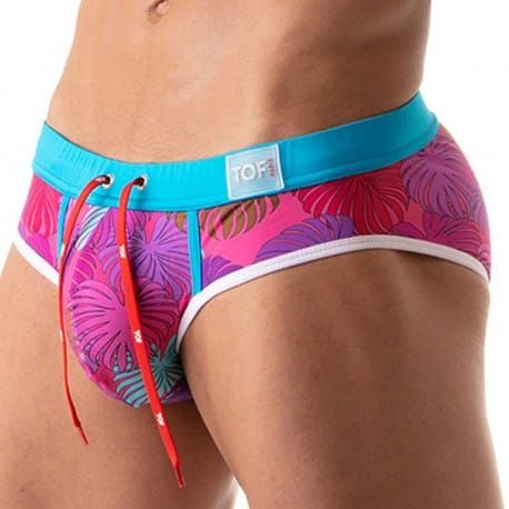 TOF Paris Slip de Bain Floral Rose