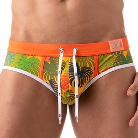 TOF Paris Floral Swim Briefs - Yellow
