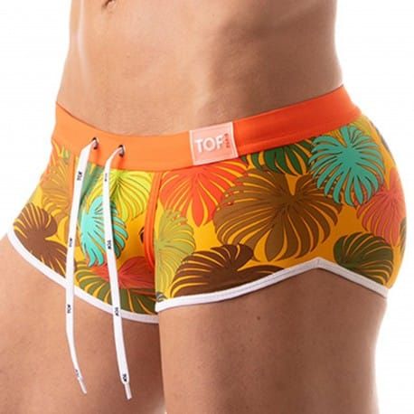 TOF Paris Shorty de Bain Floral Jaune