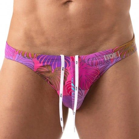 TOF Paris Slip de Bain Bikini Floral Rose