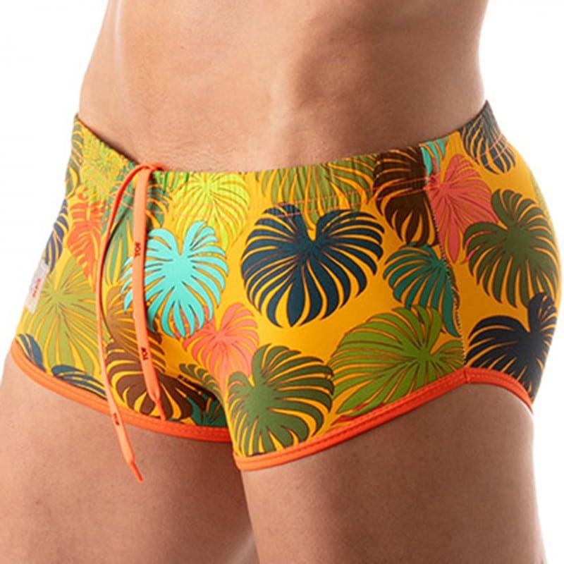 TOF Paris Shorty de Bain Brésilien Floral Jaune