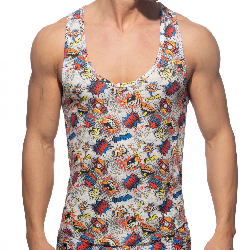 Addicted Comic Microfiber Tank Top - White