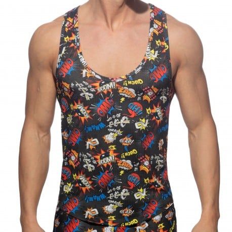 Addicted Comic Microfiber Tank Top - Black