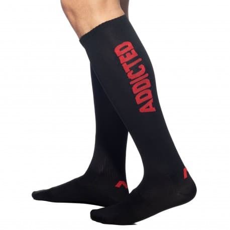 Addicted Chaussettes Hautes Fetish - Noir - Rouge