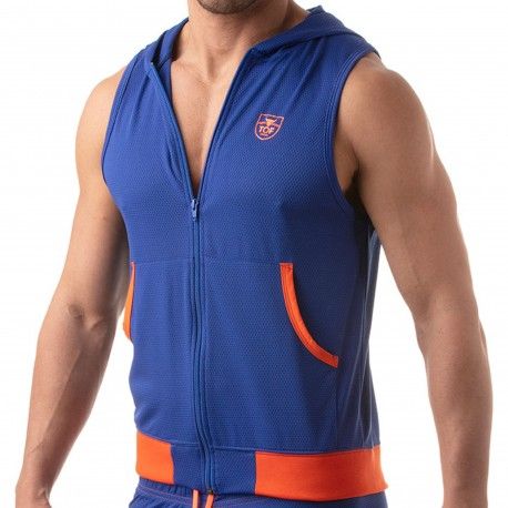 TOF Paris Veste Athletic Hoody Mesh Bleu Roi
