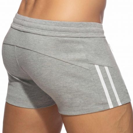 Addicted Double Zip Sports Shorts - Heather Grey