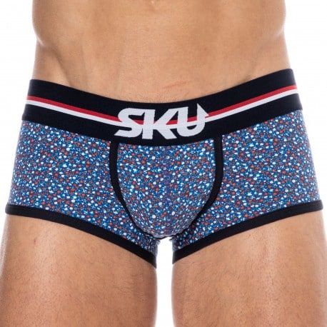 SKU Shorty Coton Floral Bleu