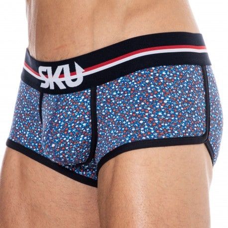 SKU Shorty Coton Floral Bleu